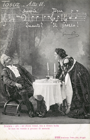 Scene from Tosca (b/w photo)