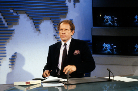 Patrick Poivre d'Arvor newsreader on French tv c. 1987