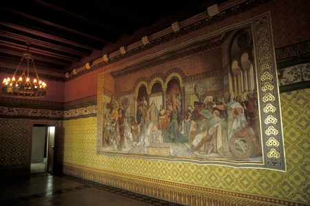Fresco - The Singers' War - by the painter Moritz von Schwind from 1854 in Wartburg..., 1983 (photo)