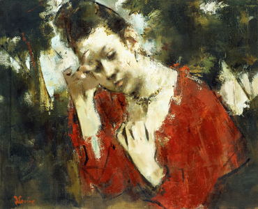 Lady in the Woods,  (oil on canvas)