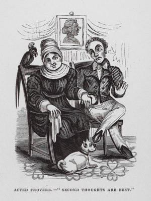 Acted Proverb, "Second thoughts are best" (engraving)