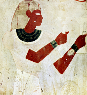 Egyptian tomb wall painting from the tomb of Djeserkaraseneb