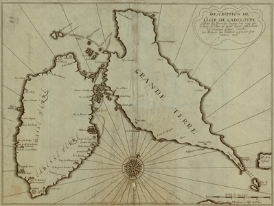 A map of the Island of Guadeloupe