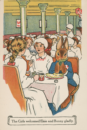 Cafeteria with Bunny guest (colour litho)