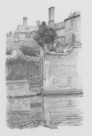 Cambridge: Queen's College Master's Garden (litho)