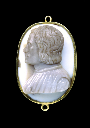 Bust of Lorenzo de' Medici, by Domenico de' Cameos, or Giovanni delle Corniole (agate & onyx)