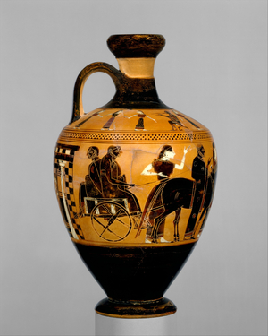 Lekythos, c.550-530 BC (terracotta)

 