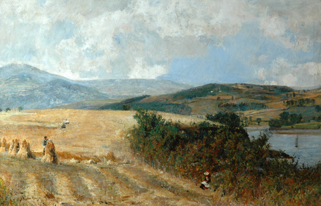 Harvest Time on the Conway River, c.1890 (oil on canvas)