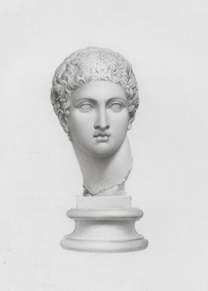 Ancient Greco-Roman marble sculpture of a youth (engraving)