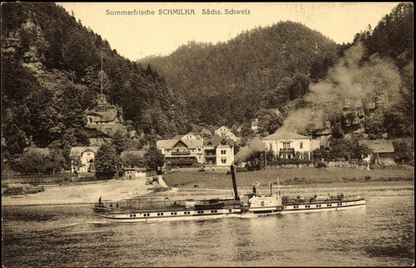 Schmilka Bad Schandau, steamer Leitmeritz a. Elbe