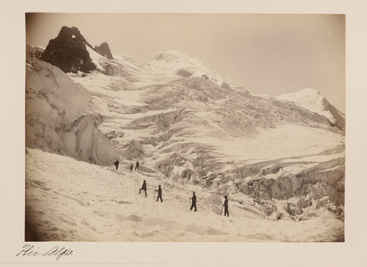 Climbers on the Bossons Glacier, Chamonix, c.1880s (albumen print)