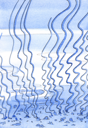 At the beginning of the spiritual journey, the soul resembles that part of the ocean floor which is made 'impassable' by weeds, 2002 (w/c on paper)