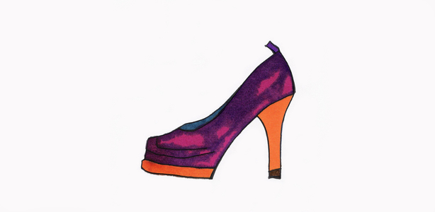 Velvet Shoe (felt tip on paper)