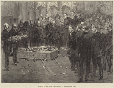 Funeral of the Late Lord Lytton, in Westminster Abbey (engraving)