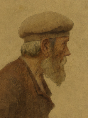 La Bouchée de pain: old man in profile, wearing a beret, hands in pockets, circa 1904 (oil on canvas)