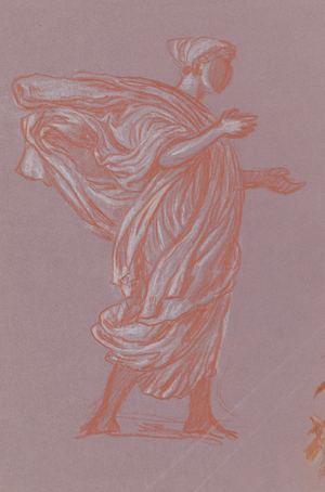 Standing Figure, c.1872-77 (crayon on purple laid paper) 