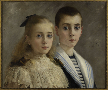Portrait of Jean and Jeanne, Professor Joffroy's children, 1895 (oil on canvas)