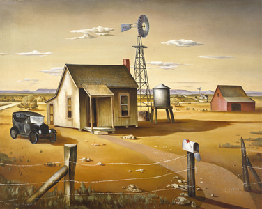 Mason County Landscape, 1938 (egg tempera on composition board)