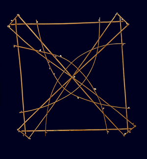 Wapepe navigational chart, late 19th century (sticks, coconut fiber, and shell)