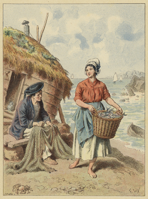 Pecheurs de la cote de Dieppe (colour litho)