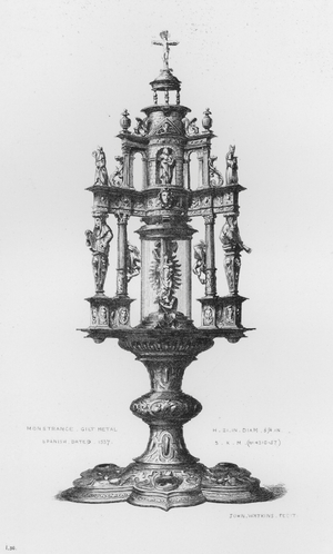 Victoria And Albert Museum: Monstrance, gilt metal, Spanish, dated 1537 (engraving)