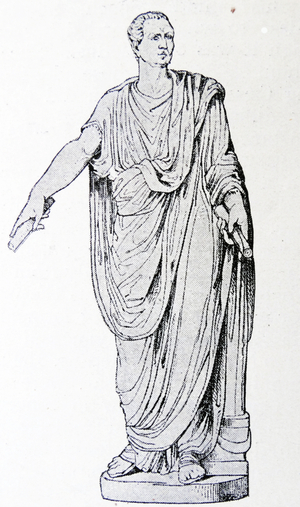 Illustration of a statue depicting Lucius Antonius