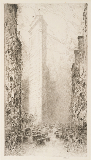 Washington's Birthday--Fifth Avenue at 23rd Street, 1916 (etching)