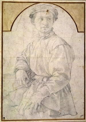 Study for a young man with a lute, 1532-34 (chalk on paper)