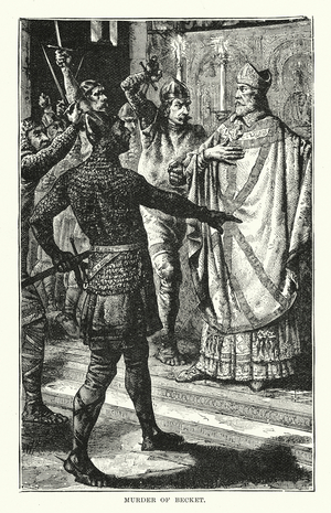Murder of Thomas Becket in 1170, 19th century (engraving)