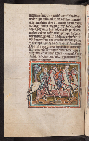Three kings riding three dromedaries, 1226-1250 (illuminated manuscript)