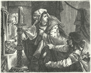 The theft of the Holy Crown of Hungary, 1440 (engraving)