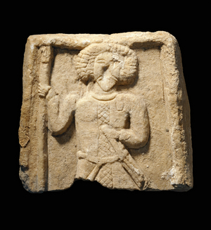 Fragment of a stele representing a Parthian warrior …