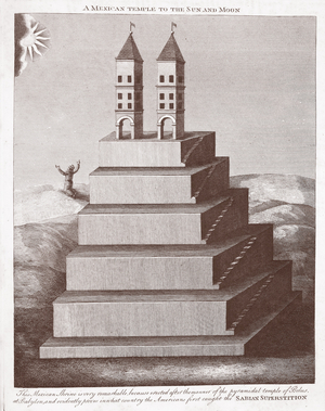 A Mexican Temple to the Sun and Moon, pub. C. 1812 (engraving)