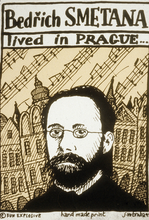Portrait of Bedrich Smetana, Czech composer (drawing)