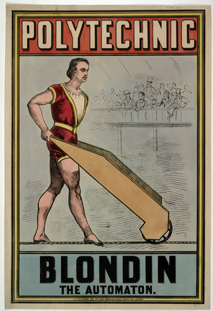 Royal Polytechnic Institution, Westminster, c. 1870. Polytechnic. Blondin. The automaton.