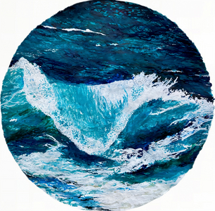 Where the ocean leaps towards the shore, 2023 (acrylic paint on cotton rag paper)