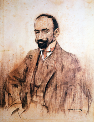 Portrait of Jacinto Benavente,, Spanish playwright, ... (drawing)