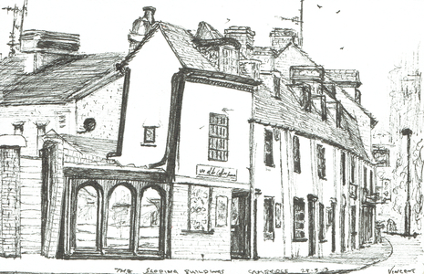 Tilting buildings Cambridge, 2003 (ink on paper)