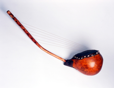 African bow-harp with gourd