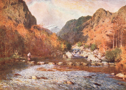 Lake District: Stepping-Stones, Seathwaite (colour litho)