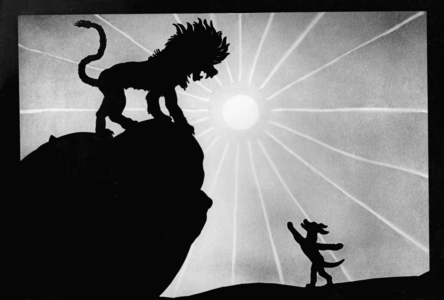 Picture from the silhouette film "Dr. Dolittle and His Animals", 1928