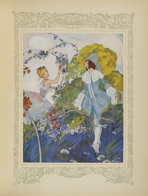He saw a girl who was so beautiful that he decided to marry her, illustration from 'Contes du Temps Jadis', or 'Tales from Times Past', p.110, 1912 (colour litho)