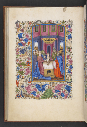 Add MS 50004 f.41v The Circumcision, from a 'Book of Hours' (ink, colour & gold on vellum)