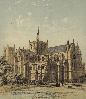 Ripon Cathedral, Yorkshire (colour litho)