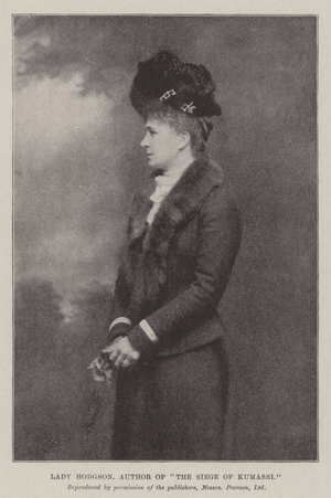 Lady Hodgson, Author of "The Siege of Kumassi" (b/w photo)