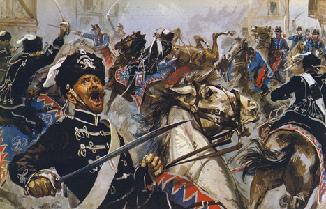 German Black Hussars (colour litho)