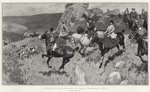 A Successful Day with the Devon and Somerset Staghounds on Exmoor (litho)