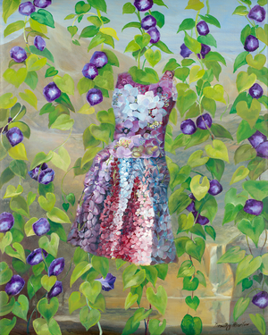 Clothes Line - Morning Glory Dress, 2019 (oil on paper)