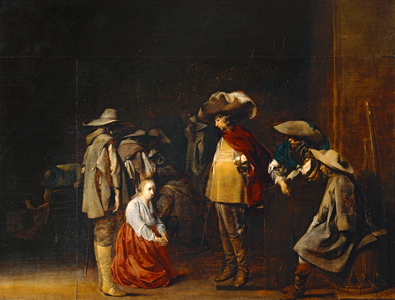 Corps de garde avec femme suppliant des soldats, dit aussi Les Maraudeurs - Guards with woman imploring the soldiers, also called The marauders …