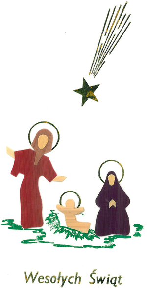 Traditional Polish greetings card with nativity scene (paper)